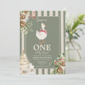 Invitation Un Silly Goose Winter Greenerpine 1er anniversaire (Debout devant)