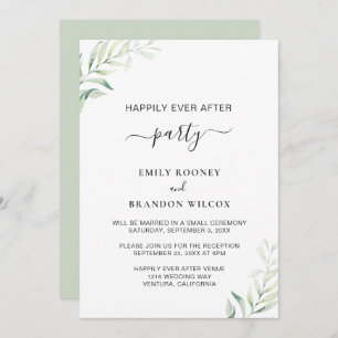 Invitation Un Simple Sage Greenery Une Réception De Mariage É