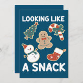 Invitation Un Snack Joyeux Noël Père Noël (Devant / Derrière)