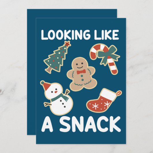 Invitation Un Snack Joyeux Noël Père Noël (Devant / Derrière)