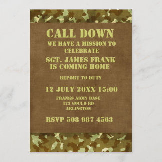 Invitation un soldat de l'armée à la maison