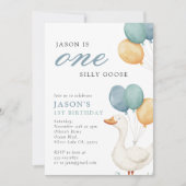 Invitation Un sot Goose Boy 1er anniversaire (Devant)
