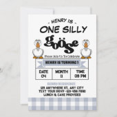 Invitation Un sot Goose Boy 1er anniversaire (Devant)