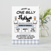 Invitation Un sot Goose Boy 1er anniversaire (Debout devant)