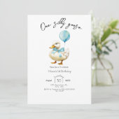Invitation Un sot Goose Boy 1er anniversaire (Debout devant)
