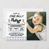 Invitation Un sot Goose Boy 1er Anniversaire Photo (Devant)