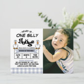 Invitation Un sot Goose Boy 1er Anniversaire Photo (Debout devant)
