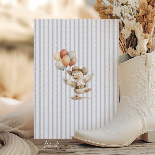 Invitation Un sot Goose Cowboy Western mignon 1er anniversair