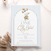 Invitation Un sot Goose mignon Pinstripe Boy 1er anniversaire