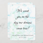 Invitation Un soupçon moderne de mariage en marbre vert Invit (Devant / Derrière)