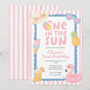 Invitation Un sous le soleil Plage côtière 1er anniversaire