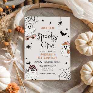 Invitation Un Spooky One Halloween Ghost 1er Anniversaire