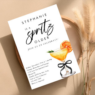 Invitation Un Spritz Ancien Cocktail Orange Noir Ruban Annive