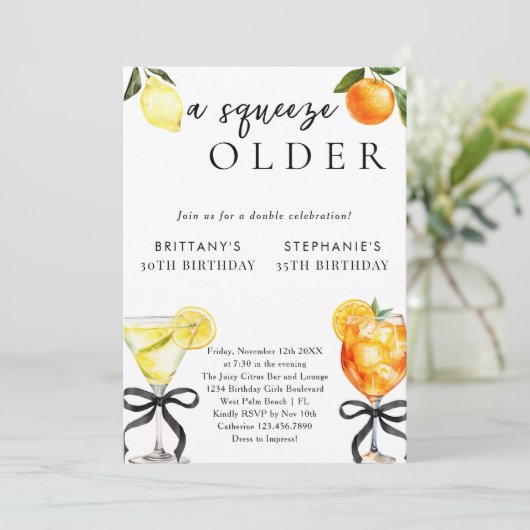 Invitation Un Squeeze Martini Aperol double Anniversaire (Debout devant)