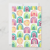 Invitation UN Sunshine Arc-en-ciel 1er anniversaire aquarelle (Dos)