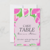 Invitation Un sur table à gâteau melon rose pastèque Signalis (Devant)