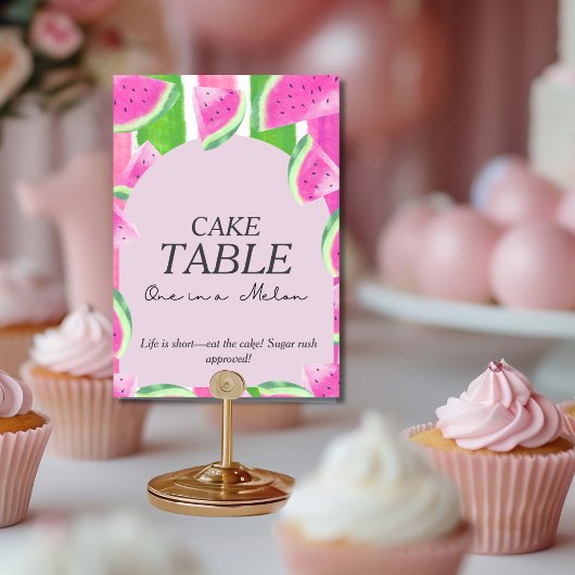 Invitation Un sur table à gâteau melon rose pastèque Signalis