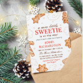 Invitation Un Sweetie est en route Noël Baby shower de biscui
