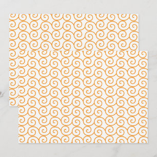 Invitation Un tapis marron et orange avec un motif répétitif
