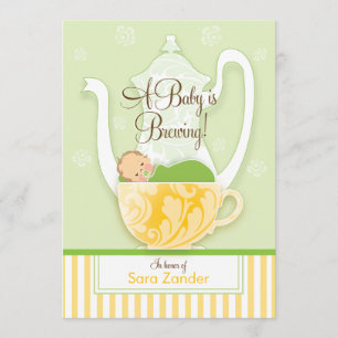 Invitation Un Tea Party Baby shower  Sexe neutre