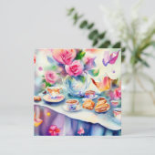 Invitation Un Tea Party enchanteur : Un Baby shower (Debout devant)