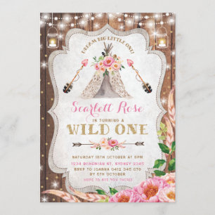 Invitation Un Teepee floral sauvage de Boho d'invitation