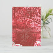 Invitation Un textile richement modelé avec un h rouge vif (Debout devant)
