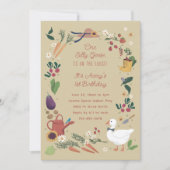 Invitation Un thème d'anniversaire de fermier âgé d'une oie i (Devant)