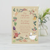 Invitation Un thème d'anniversaire de fermier âgé d'une oie i (Debout devant)