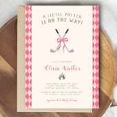 Invitation Un thème de golf Little Putter pré-ado rose argyle