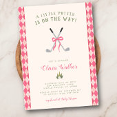 Invitation Un thème de golf Little Putter pré-ado rose argyle