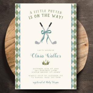 Invitation Un thème de golf Little Putter prépa bleu argyle g