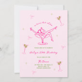 Invitation Un Tini Bit Anniversaire Vert Rose Chaud (Devant)