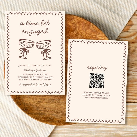 Invitation Un Tini Bit Engagé Main Tirée Espresso Martini