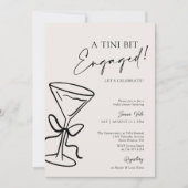 Invitation Un Tini Bit Engagé Noir Bow Martini Fête des marié (Devant)