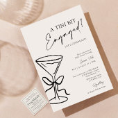 Invitation Un Tini Bit Engagé Noir Bow Martini Fête des marié