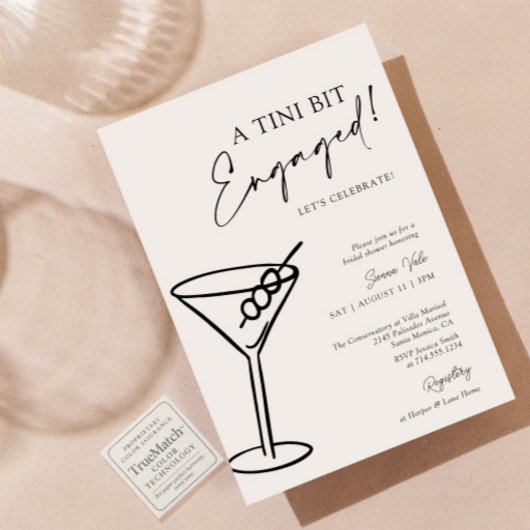 Invitation Un Tini Bit Engagé Une Fête des mariées Martini Mo