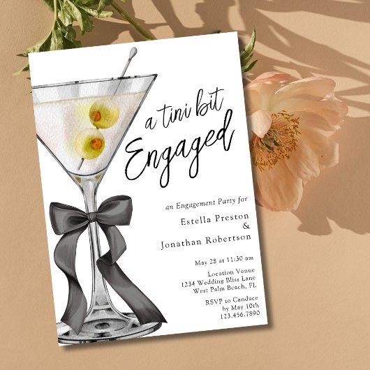 Invitation Un Tini Bit Engagea Dirty Martini Engagement Party