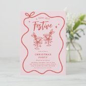 Invitation Un Tini Bit Festive' Fun Doodle Christmas Party (Debout devant)