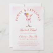 Invitation Un Tini Bit Martini plus âgé Quarante et fabuleux  (Devant)