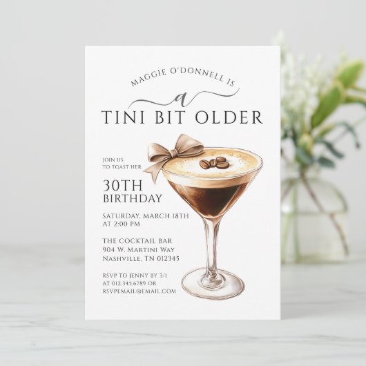Invitation Un Tini Bit plus vieux Espresso Martini 30e annive (Debout devant)