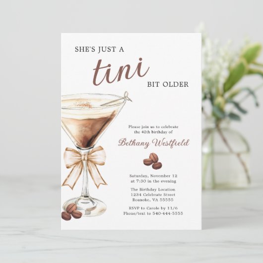 Invitation Un Tini Bit plus vieux Espresso Martini 40e annive (Debout devant)