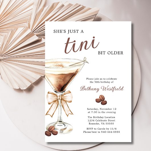 Invitation Un Tini Bit plus vieux Espresso Martini 50e annive