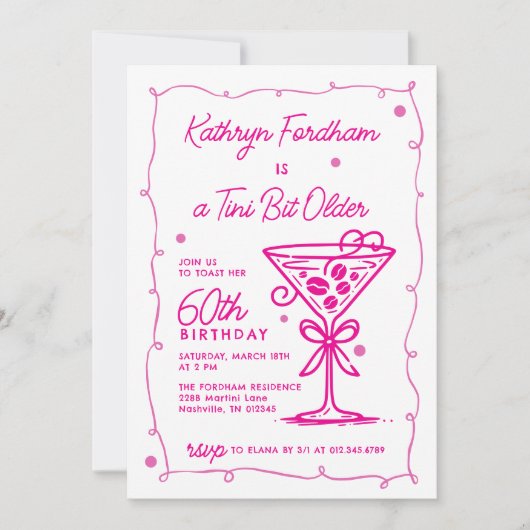 Invitation Un Tini Bit plus vieux Espresso Martini 60e annive (Devant)