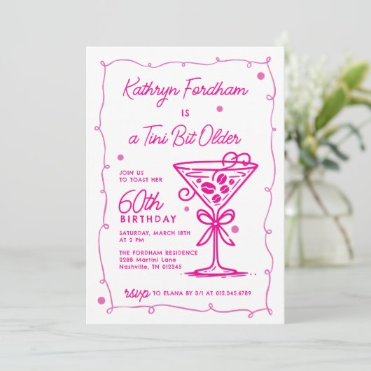 Invitation Un Tini Bit plus vieux Espresso Martini 60e annive (Debout devant)