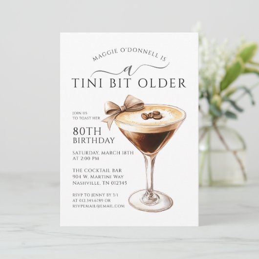 Invitation Un Tini Bit plus vieux Espresso Martini 80e annive (Debout devant)