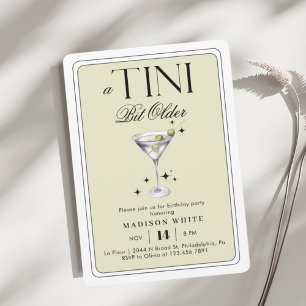 Invitation un Tini Bit plus vieux Martini Olive Anniversaire