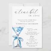 Invitation Un Tini En Amour Fête des mariées Martini Bleu (Devant)