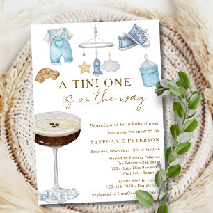 Invitation Un Tini en route, Baby Shower Espresso Martini