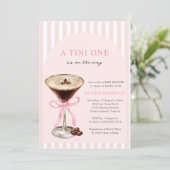 Invitation Un Tini est sur le chemin Baby shower fille (Debout devant)